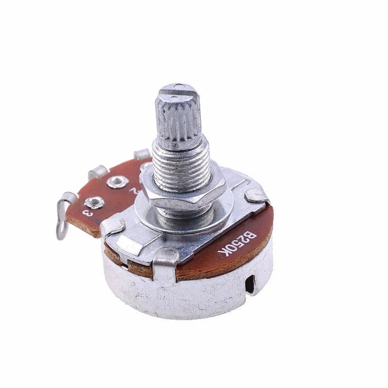 Silver metal electric guitar potentiometer knob for 6mm shaft, shown isolated.