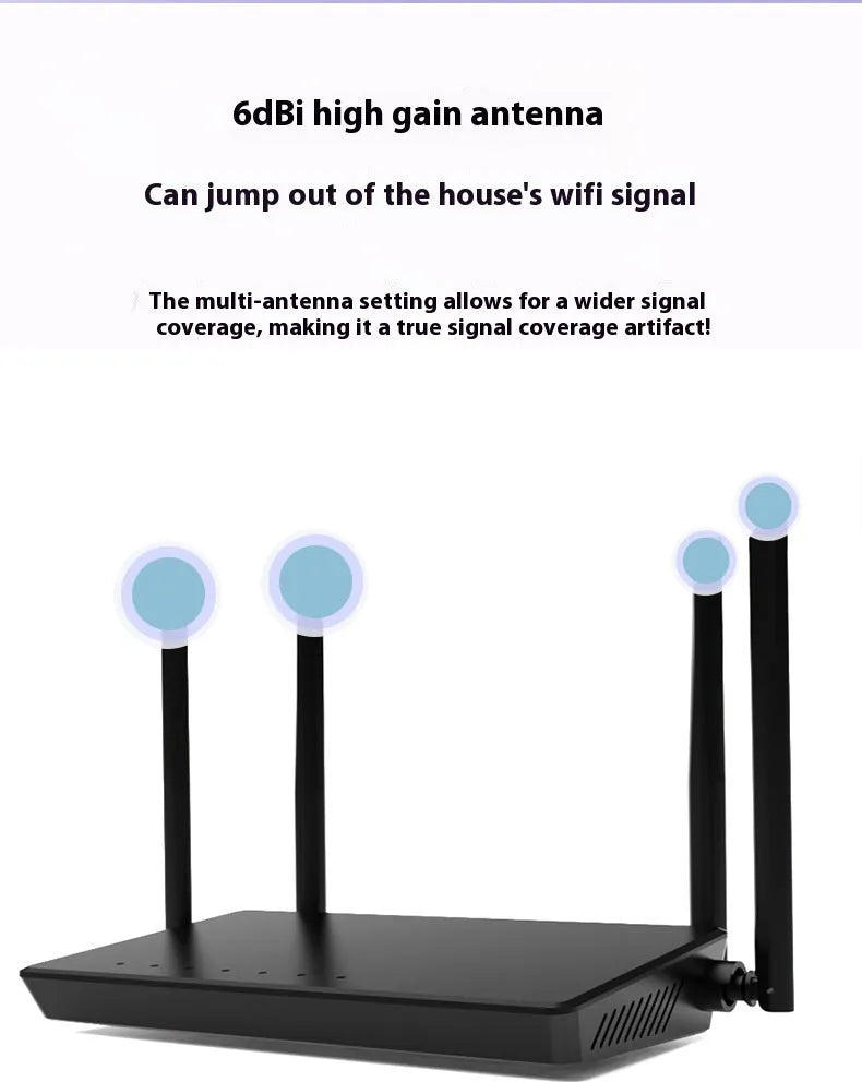 Portable 300 metre wireless router in black or white with 5 Ethernet ports