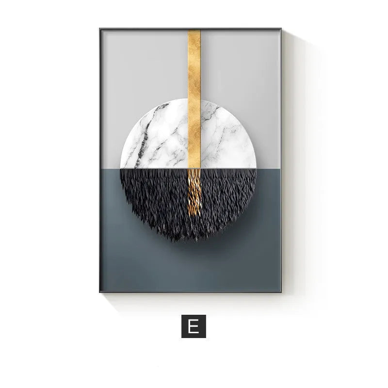 Abstract geometric pattern printed on a canvas wall poster, showing one of nine available style variations.