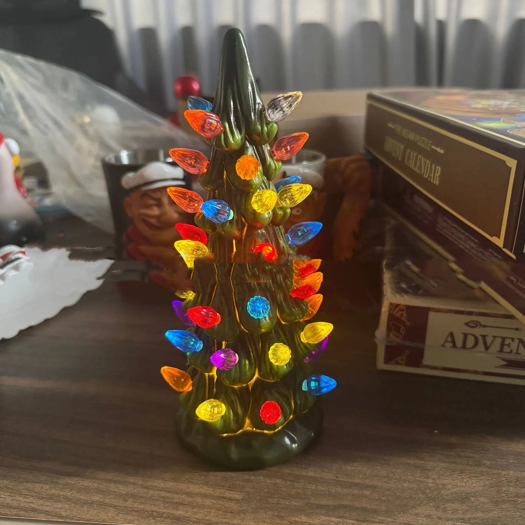 Resin Christmas tree decoration in European style with lighting option