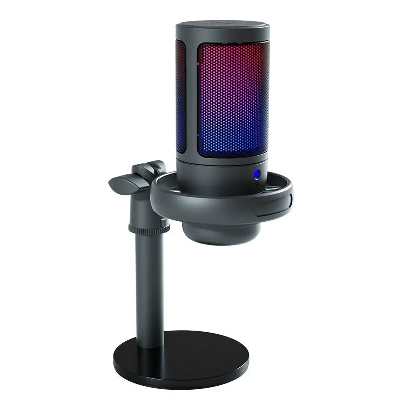 USB condenser microphone with 150cm cable in black, white, or pink colour for computer recording