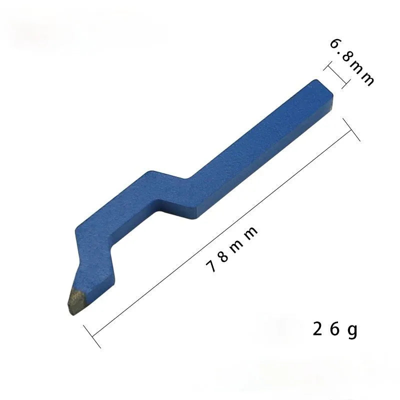 Steel stamping tool for curved alphanumeric characters on jewellery.