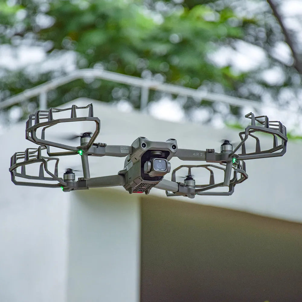 Grey ABS propeller protection ring for DJI Air 2 and Air 2S drones showing 10.5cm radius design