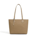 Genuine leather women's large tote bag with organised compartments in horizontal square design