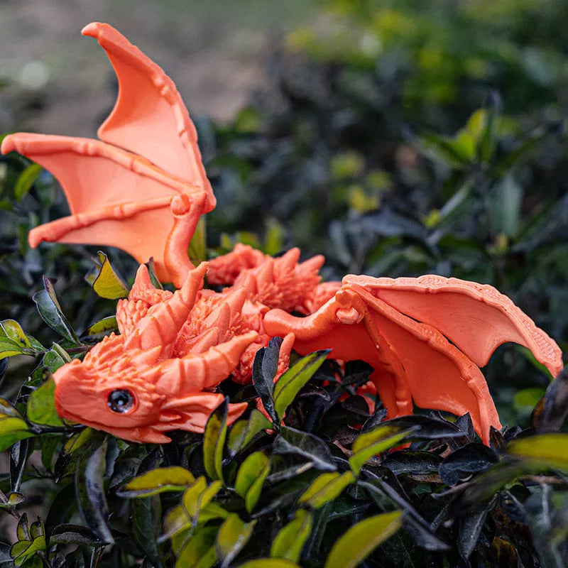 25cm red gold PLA plastic dragon wings decoration toy with dimensional display