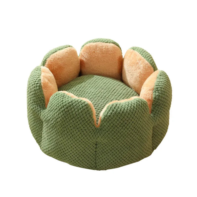 Cactus petal PP cotton pet nest in green, purple, grey or coffee, 40cm high, S/M/L sizes