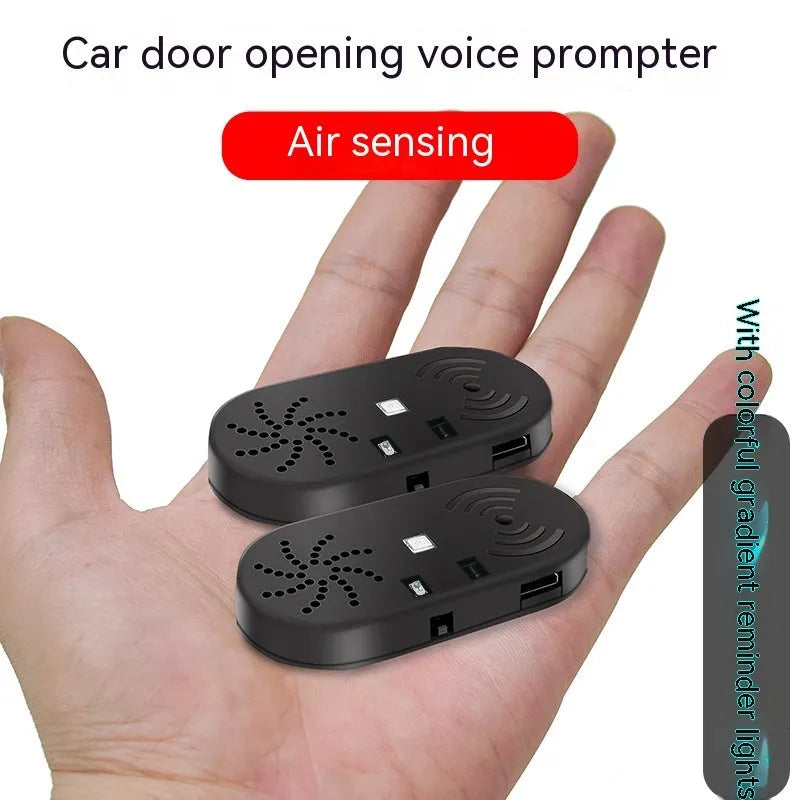 Black ABS plastic car door reminder with infrared sensor for vehicle security alarm.