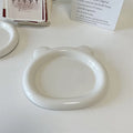 White round porcelain plate with bear or doodle design in 15cm or 20cm size, microwave-safe potted tray