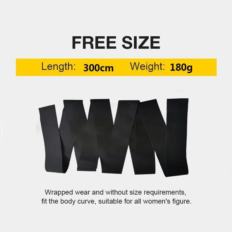 Low-stretch latex silk waist trainer belt in various lengths for women's torso support.