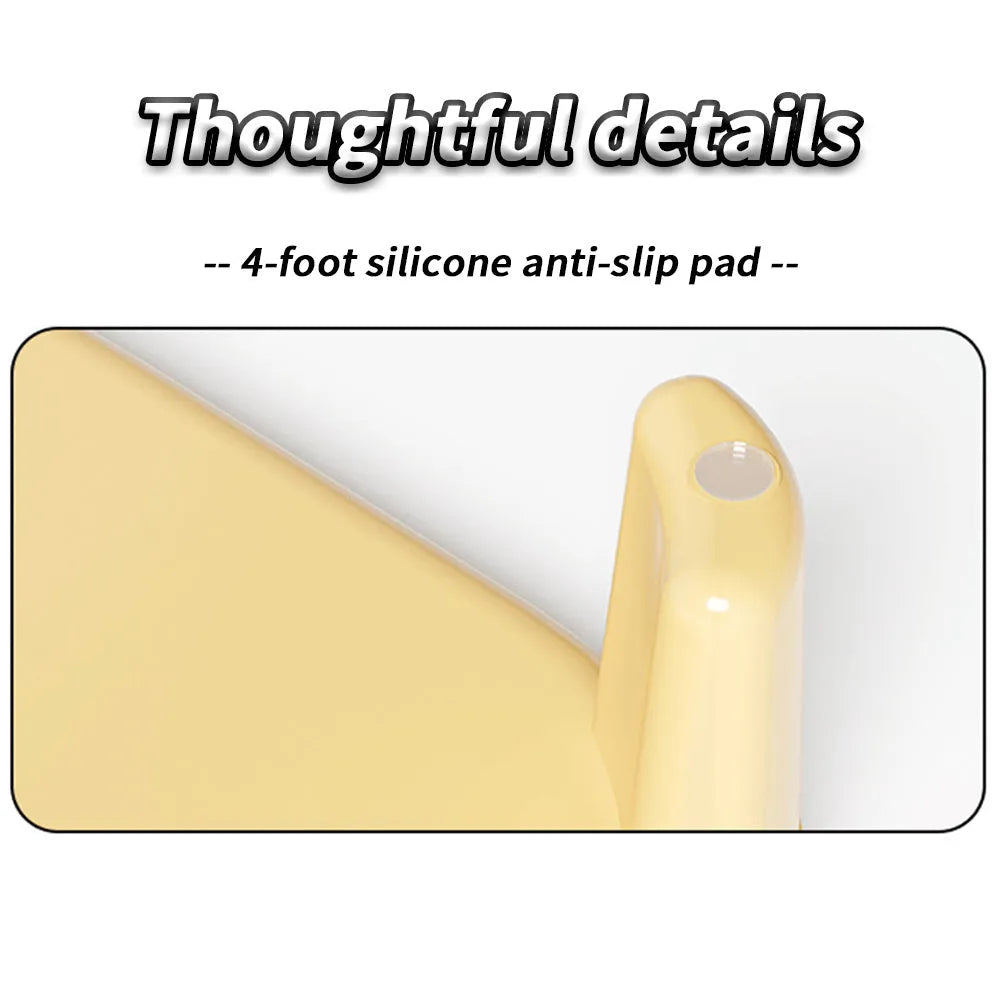 Large plastic cat litter mat with double-layer design and anti-slip feet in milk yellow colour.