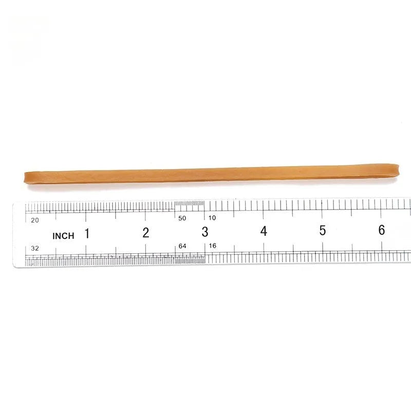 Natural rubber circular elastic bands in natural tan colour, supplied in 500g bag for sustainable bundling