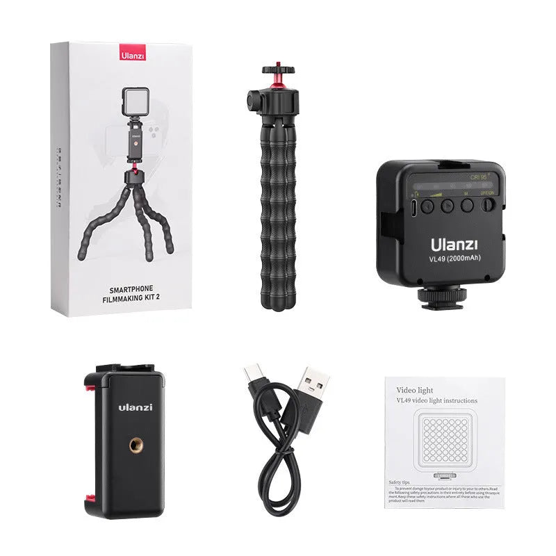 Multifunctional photography and video live VLOG suite with tripod in 2985-set configuration for content creation