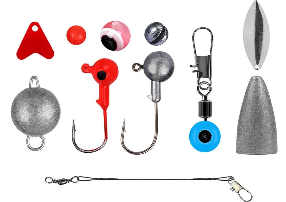 Weihe 257-piece fishing lure accessories set in ABS plastic storage case