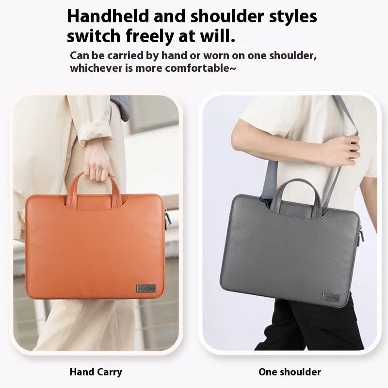 PU leather computer bag with matching power pack for 13-16 inch laptops