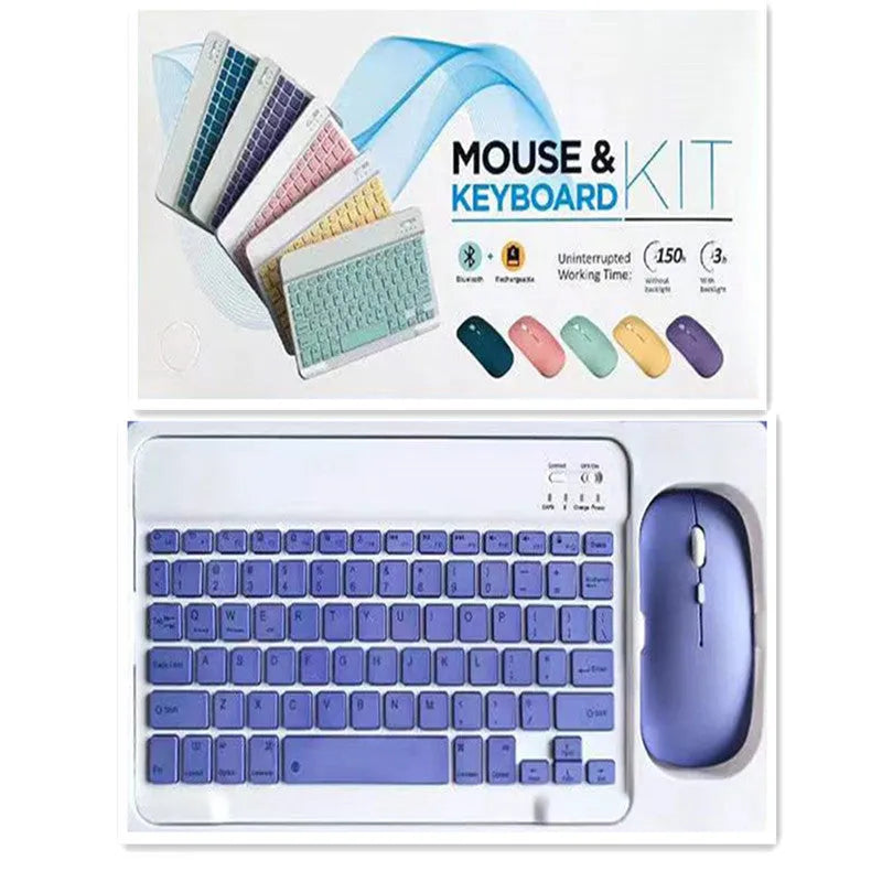10-inch Bluetooth keyboard and mouse set in black colour with USB linker and battery