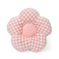 Automotive headrest neck pillow with creative flower plaid design in soft plush fabric