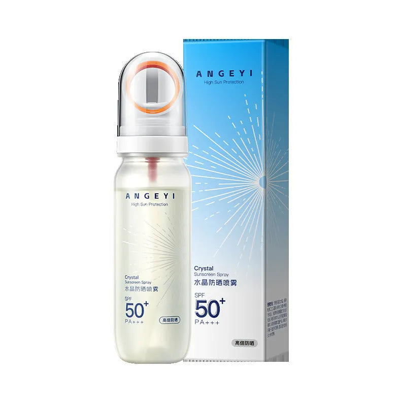 Crystal Sunscreen Spray SPF50 90ml container for full body UV protection