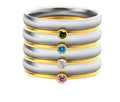 December birthstone titanium steel ring with geometric design and electroplated finish