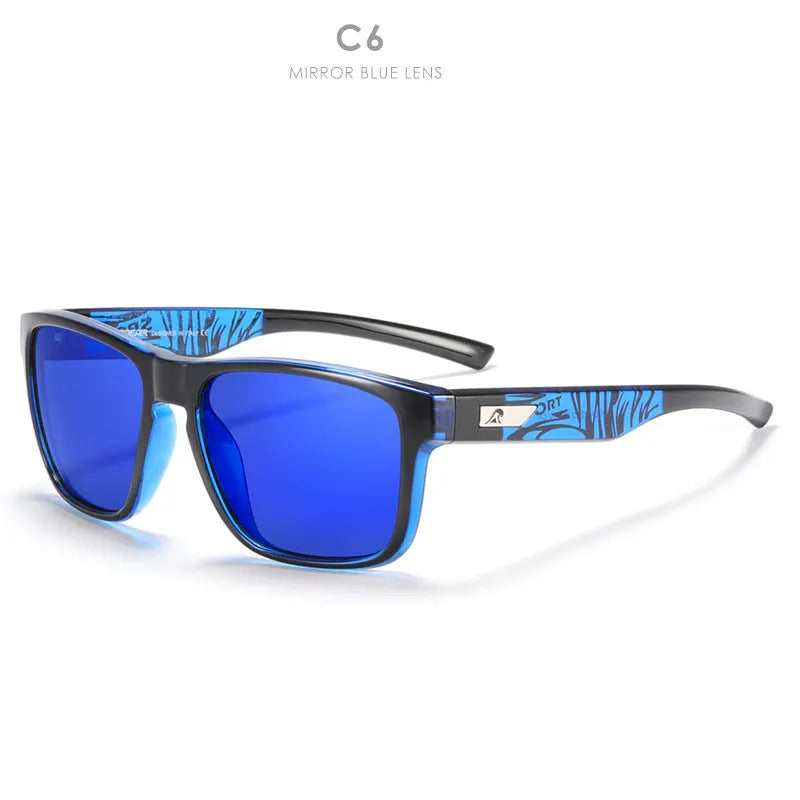 Men's polarised sunglasses with TAC lenses and plastic frame in multiple colour options for outdoor sun protection