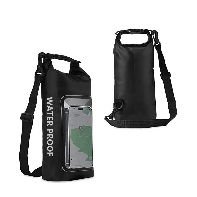 2 litre waterproof crossbody bag in PVC mesh for mobile phones at the beach or pool.