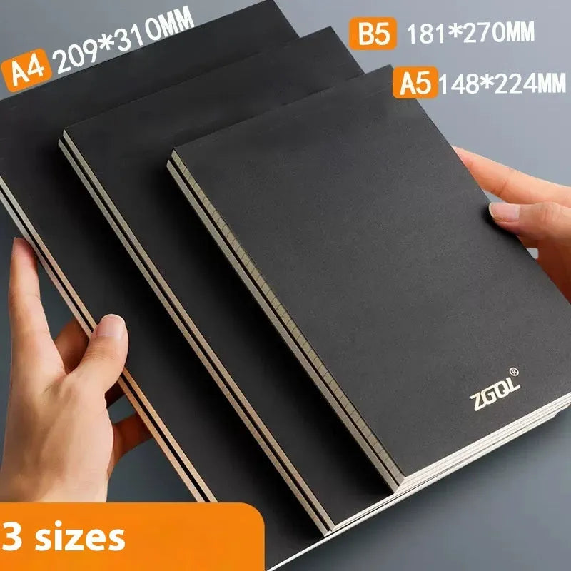 Tearable writing pads in A5, B5, A4 sizes with 80 sheets, available in blank, grid, and horizontal line rulings