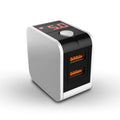 5V2.4A dual USB travel charger with digital display showing charging parameters, compact black design with regional plug