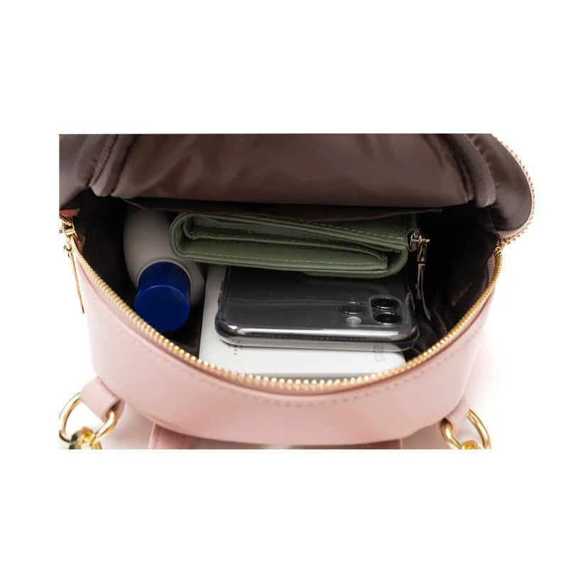 Soft PU mini backpack in street trend style with organisational compartments and six colour options