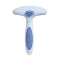 Stainless steel double row pet comb for dog grooming in azure light blue colour