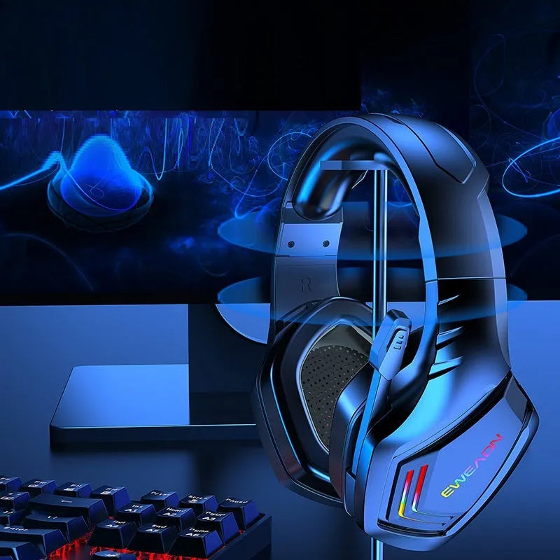 Black RGB version wireless Bluetooth headset with noise reduction, shown in headworn position.