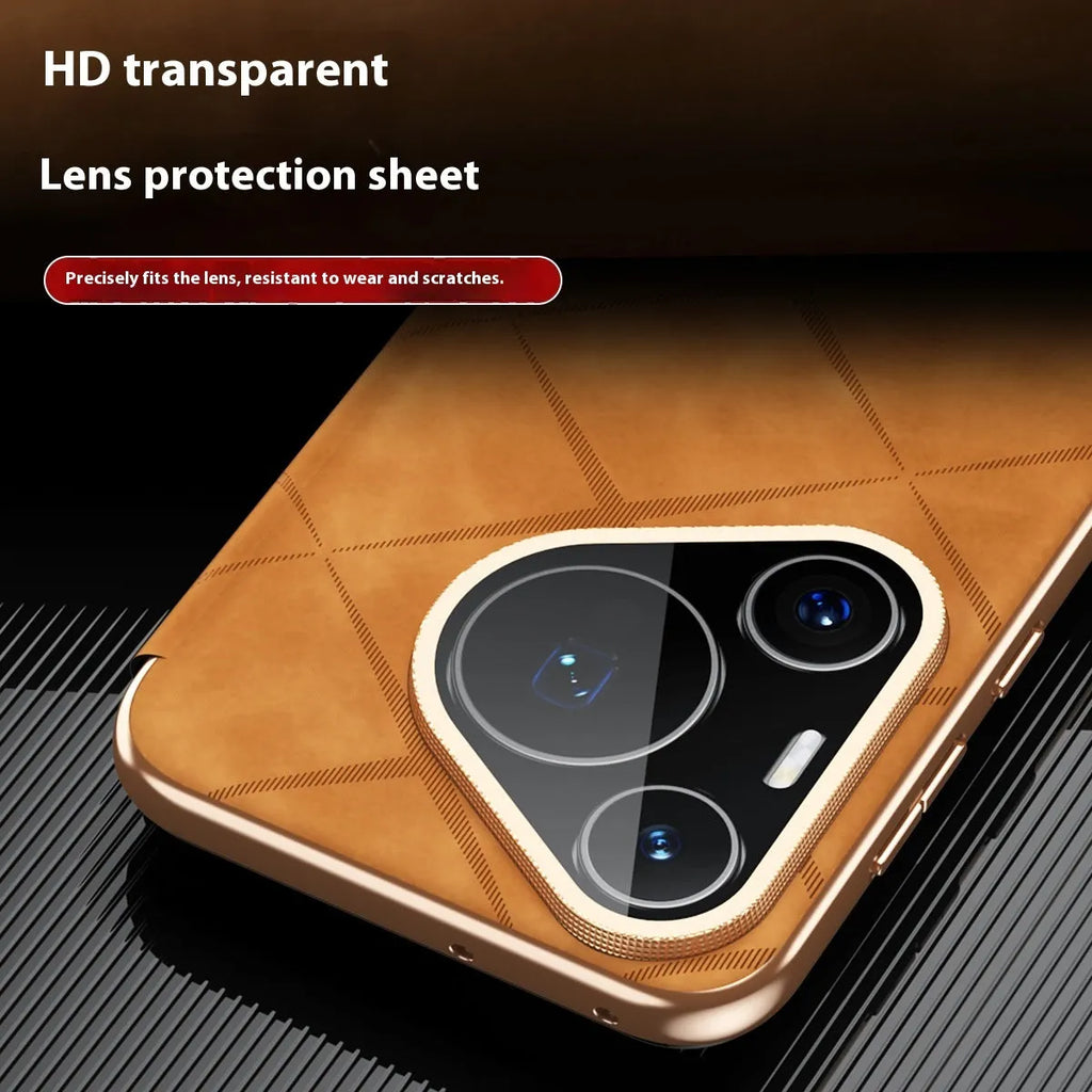 Electroplated diamond grid anti-fingerprint phone case for Huawei smartphones in three colour options