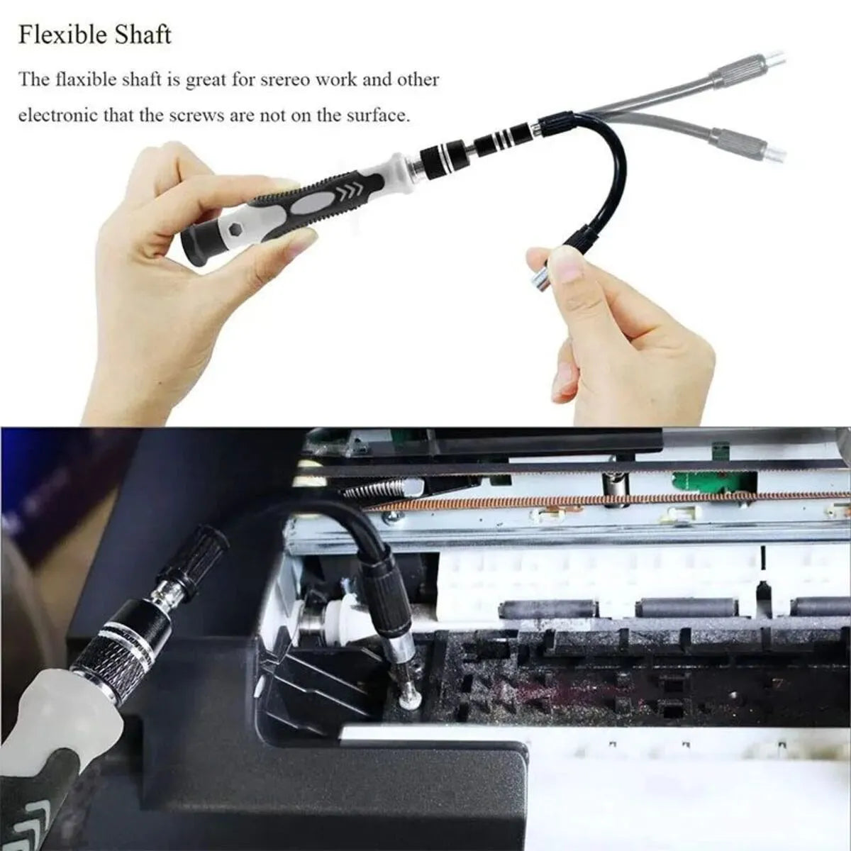 115-in-1 precision screwdriver set with 91 bits, non-slip handle and extension bar in a sturdy outer box
