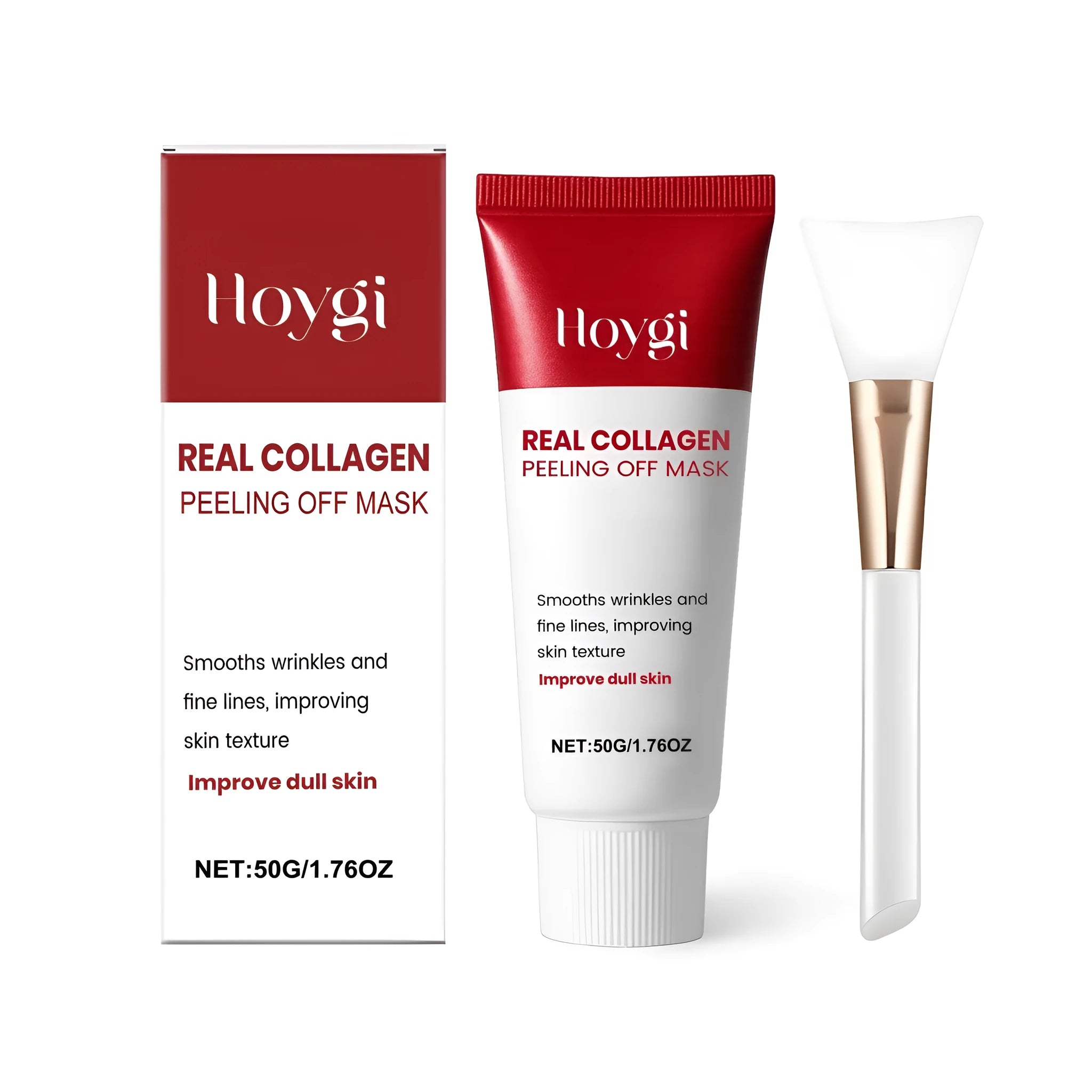 Collagen peel-off facial mask with brush applicator in 50g container