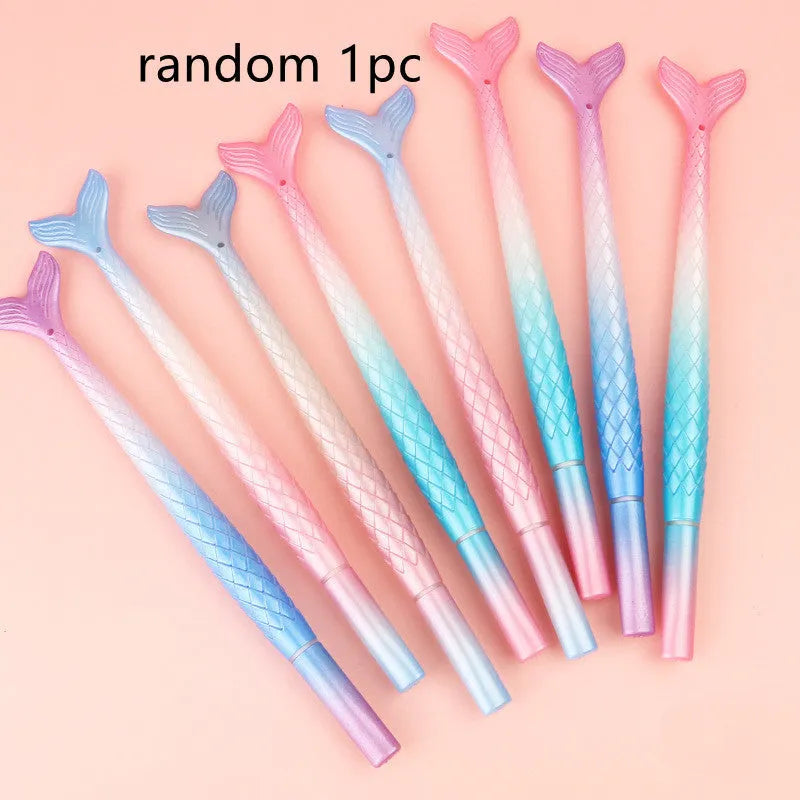 Creative cartoon mermaid pen with 0.38mm fine needle tube writing tip