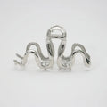 Slytherin serpentine metal hair barrette in silver or gun black, 10.5 cm long.