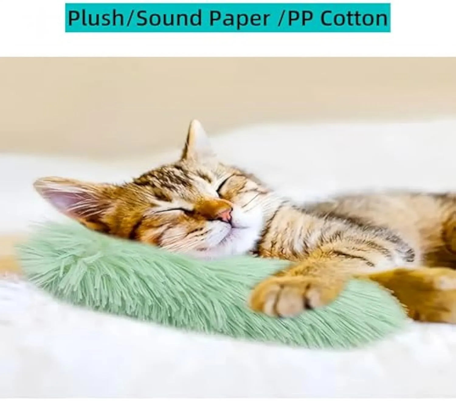 Interactive cat pillow toy with crinkle sound and natural catnip in bright colours for indoor cats