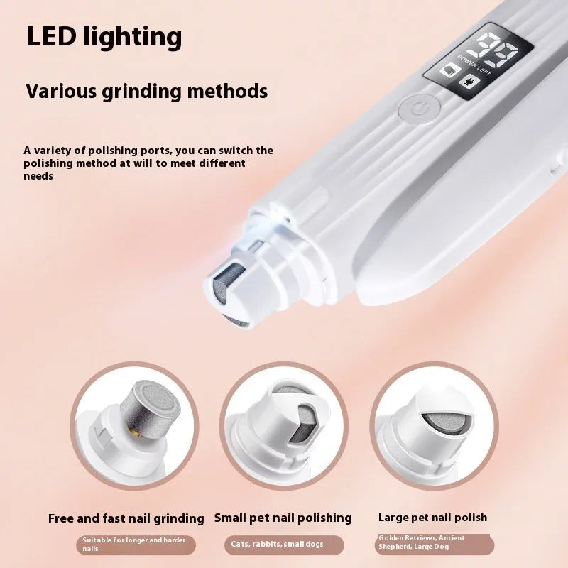 White HZ8 pet nail clippers with grinder for dog grooming at home