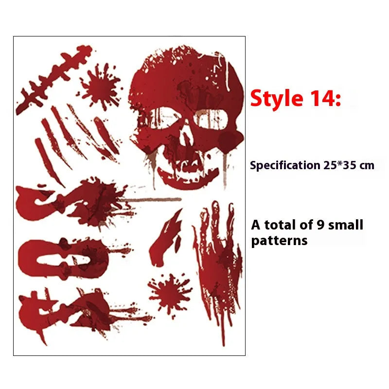 Hot blood handprint design wall sticker measuring 25 by 35 centimetres