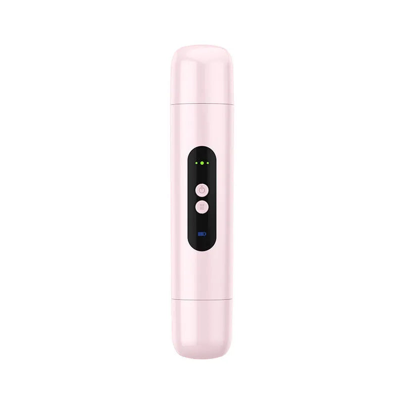 Pink and white portable electric armpit hair trimmer with floating blade body depilator