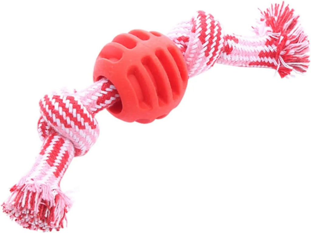 Blue dog chew toy with ropes and textured surfaces for dental cleaning