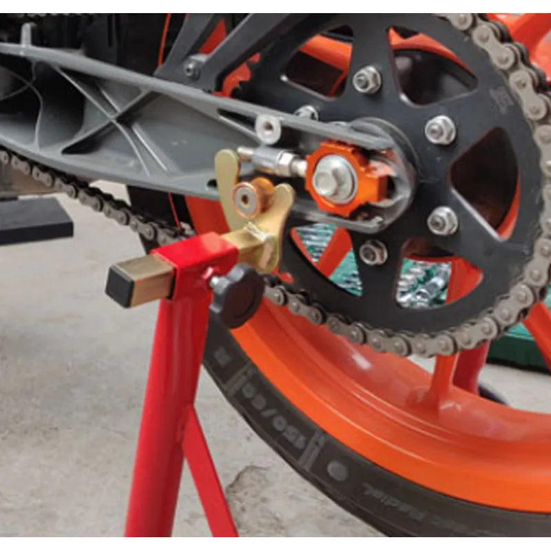 Pair of orange metal screw regulators for KTM DUKE motorcycle rear fork modification