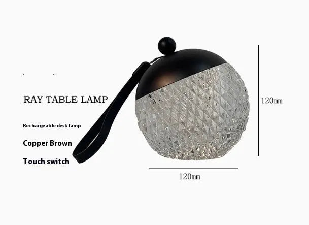 Portable small night lamp with minimalist design showing dimmable touch switch and compact 12cm dimensions