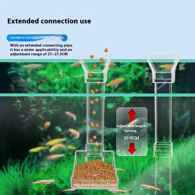 Aquarium feeding tube set with three length options including cleaning brush and feed spoon attachments