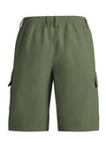Loose straight-leg casual shorts in black, made from polyester fibre with micro elasticity, shown in a sports style fit