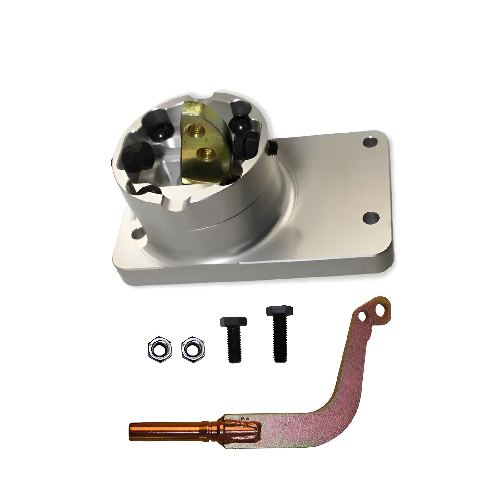 Polished silver aluminium short shift lever for Horton vehicles with mounting hardware