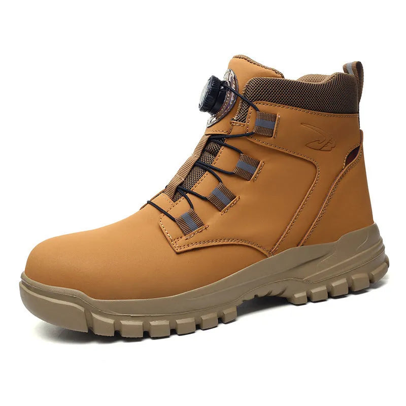 Anti-smashing puncture lightweight labour protection shoes leather upper rubber sole sizes 37-46 colour options