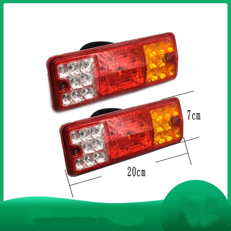 Black shell electric tricycle taillight with 200x70mm dimensions for 12V and 48-60V systems