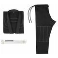 Brazilian Jiu-Jitsu training clothing set in cotton blend fabric showing black, gray, rose red, blue, and white colour options