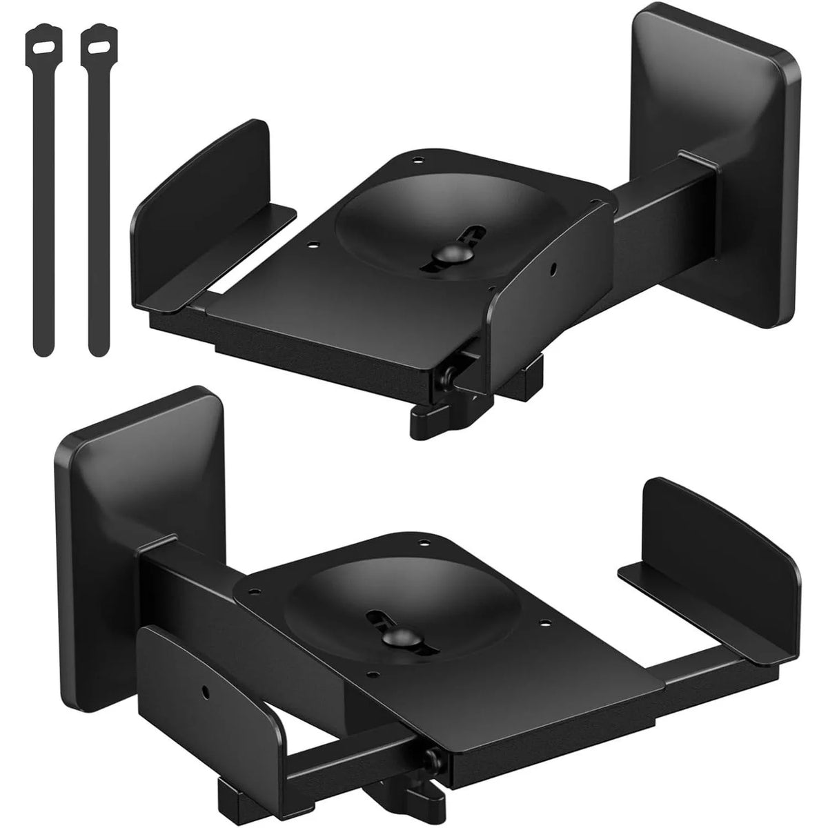 Double clip speaker wall mount 2 pack black wall hanging rack audio accessory