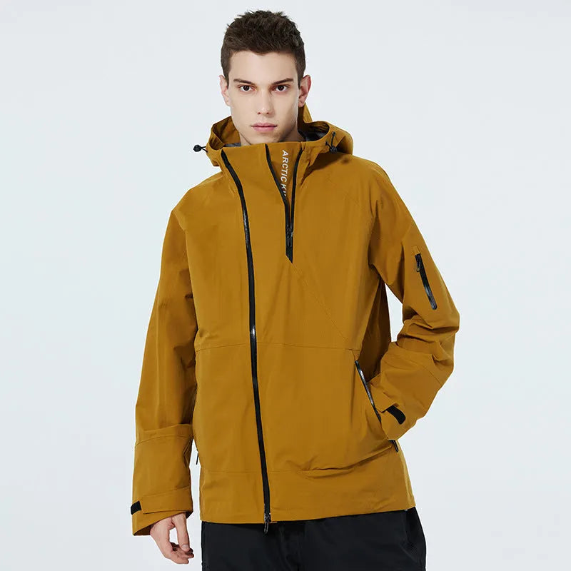 Ski suit in yellow, black, grey, or liner colour with thin windproof waterproof veneer double plate for ice and snow sports