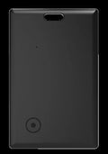Black wireless rechargeable GPS tracker card compatible with Android and Apple Findmy AirTag